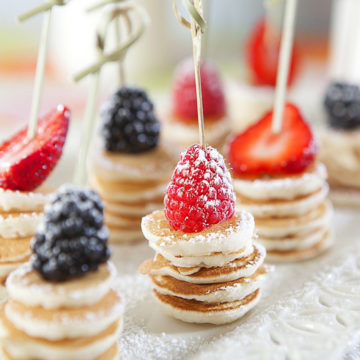 Mini Pancakes with Fresh Berries.