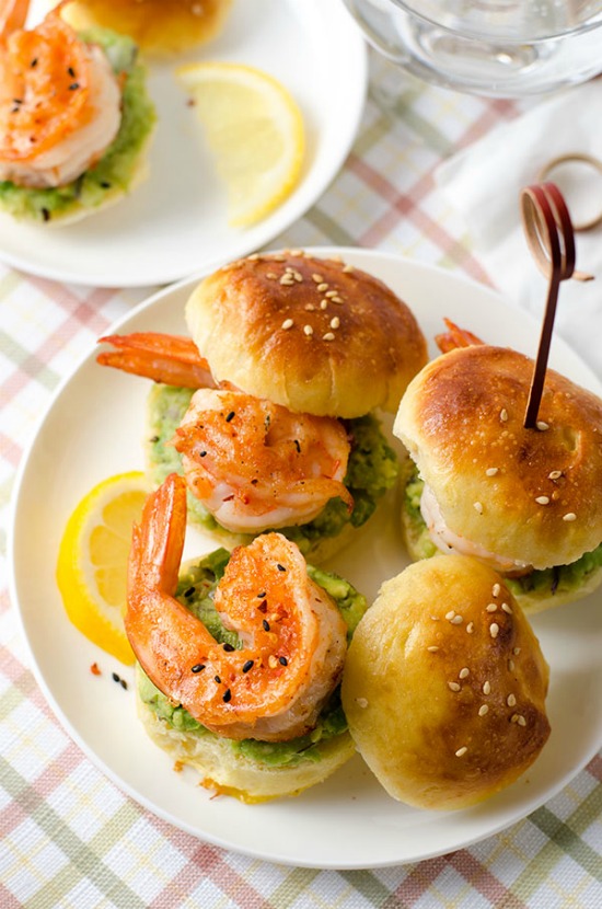 Mini Shrimp Guacamole Sandwiches by Omnivore’s Cookbook