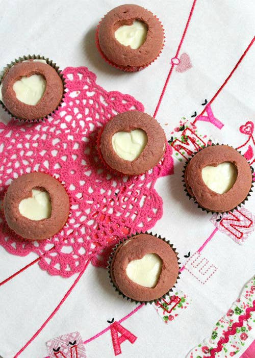 Pink Velvet Sweetheart Cupcakes.