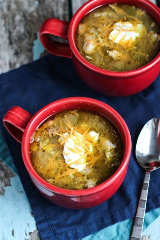 Pressure Cooker Green Chicken Chili by A Nerd Cooks