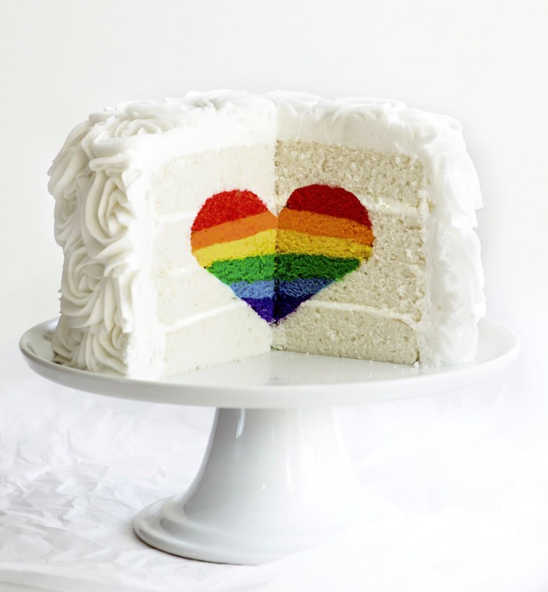 Rainbow Heart Surprise Inside Cake