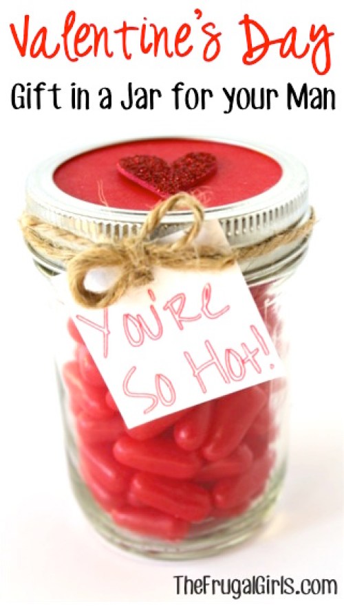 Red Hots Valentine’s Candy Gift In A Jar.