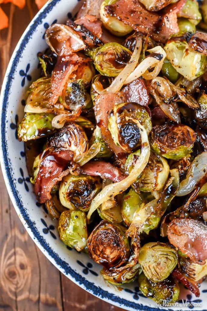 Roasted Brussels Sprouts with Bacon and Balsamic from Flavor Mosaic