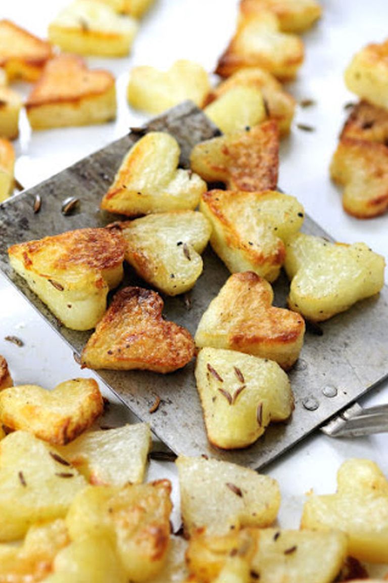 Roasted Heart Potatoes.