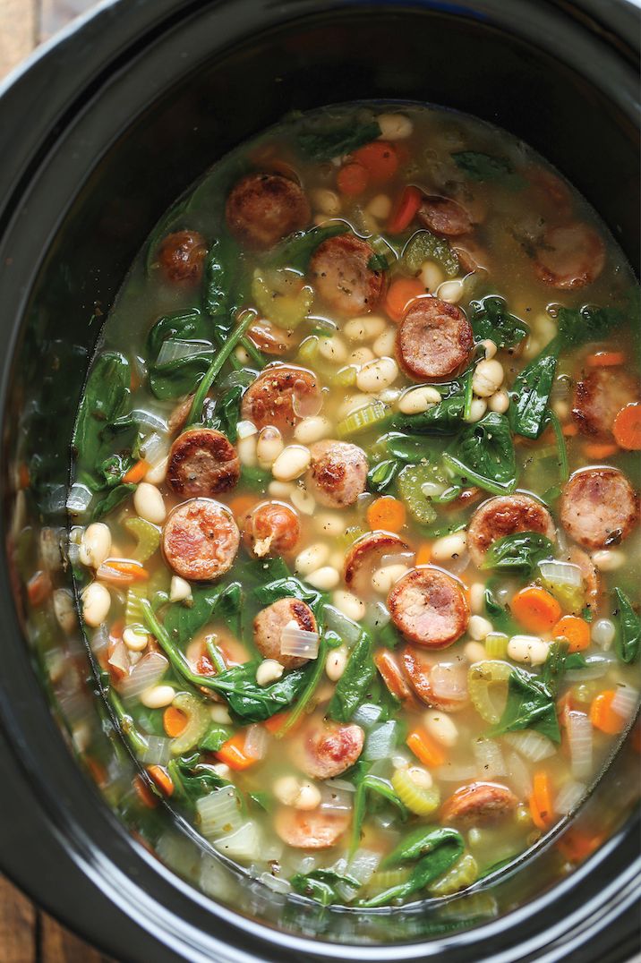 Sausage, Spinach, and White Bean Soup.