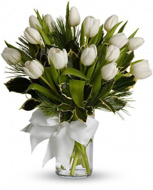 Simple Matter White Tulip Bouquet.