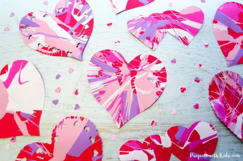 Spin Painted Hearts by Projects With Kids