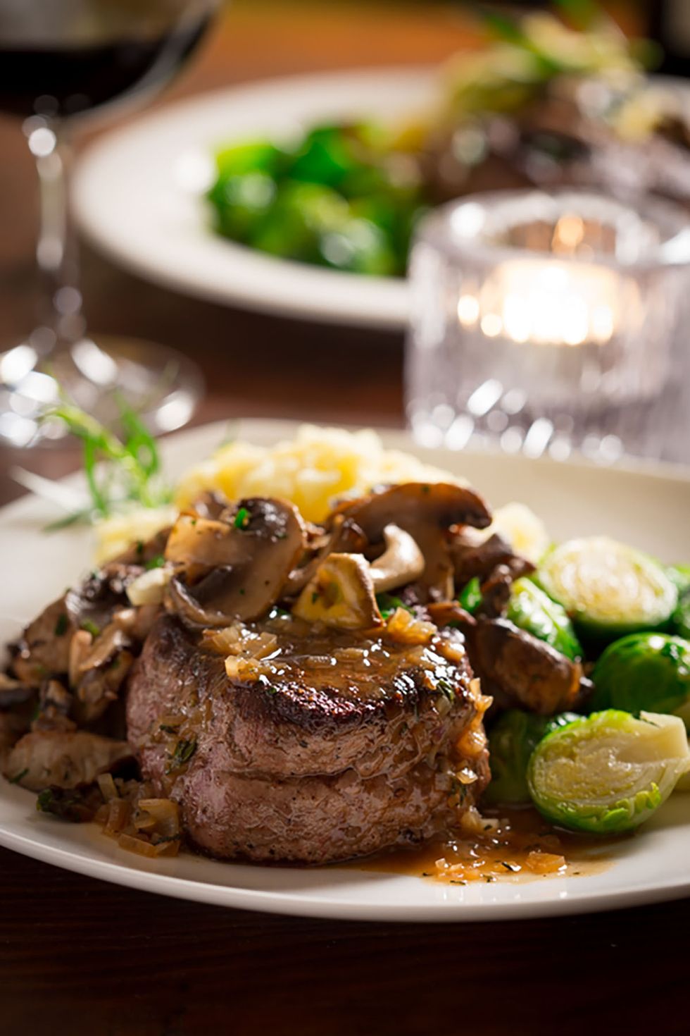 Steak with Tarragon Mushrooms.