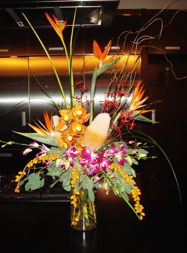 Tropical Flower Vase Arrangement.