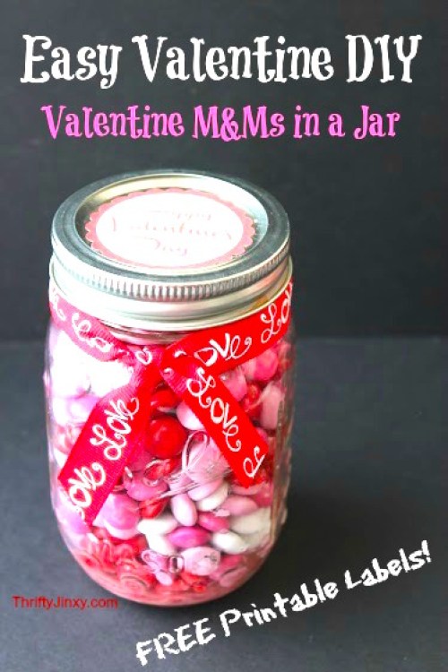 Valentine M&Ms In A Jar.