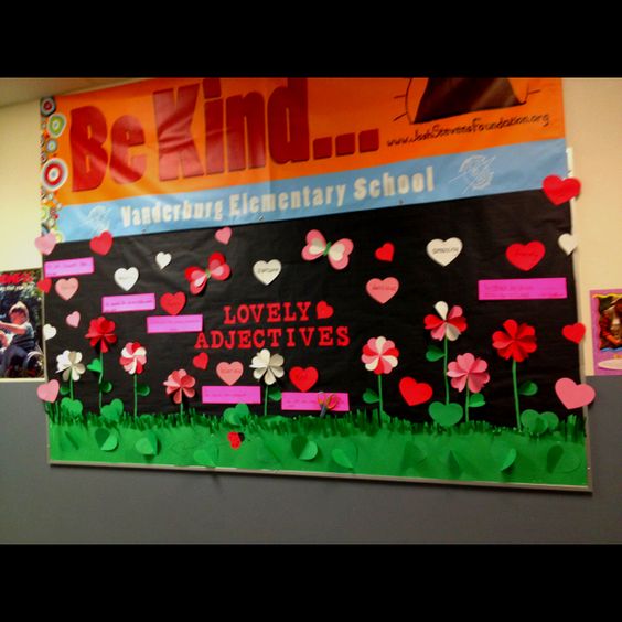 Valentine bulletin board for Rachael's class. All using hearts!!