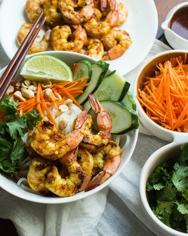 Vietnamese BBQ Shrimp Noodle Bowl from The Adventures of MJ and Hungryman