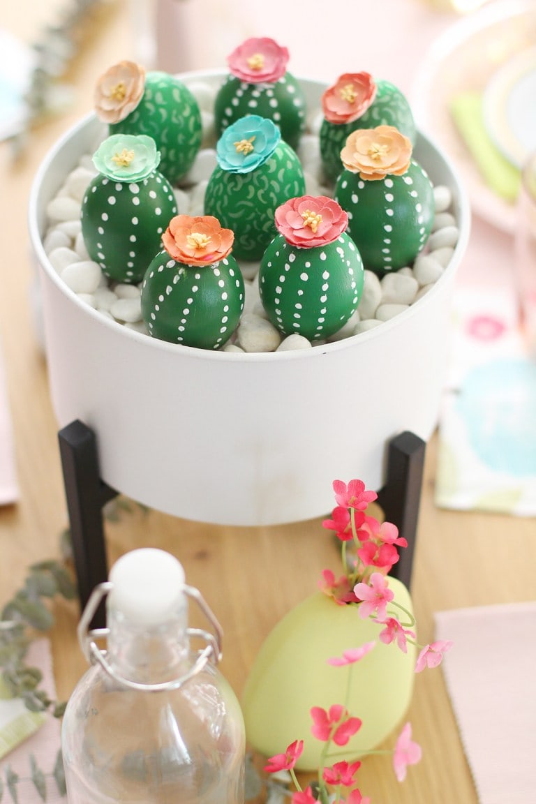 Cactus Easter Egg Centerpiece.