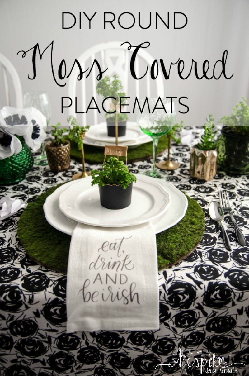 DIY Moss Covered Placemats.