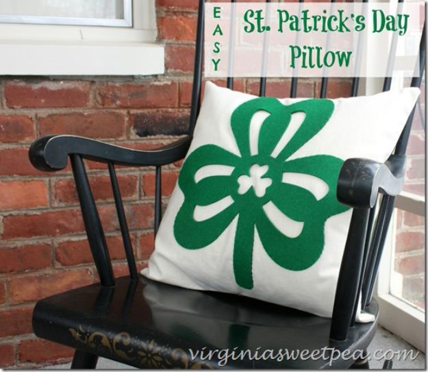 Dollar Store Decor To St. Patrick’s Day Pillow.