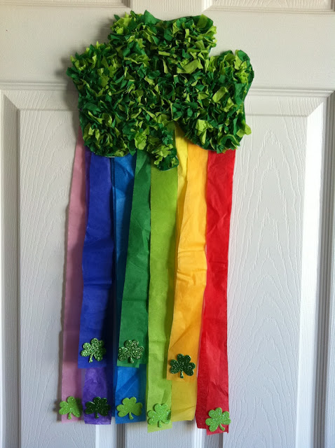 Enjoy a Tissue Paper Shamrock and Rainbow By Rockabye Butterfly