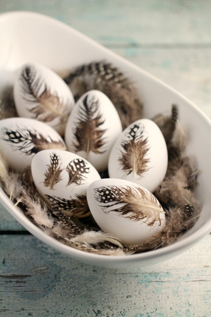 Feather Easter Eggs.