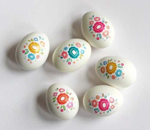 Floral Easter eggs.