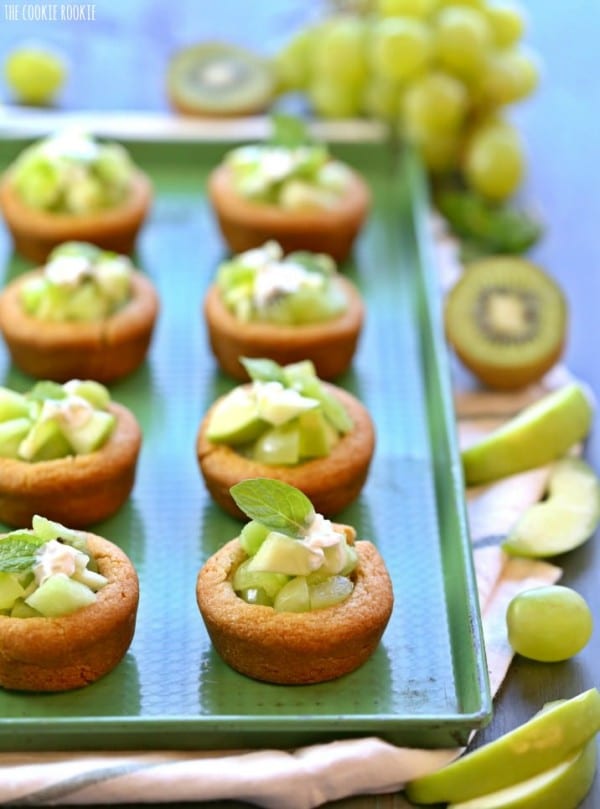 Green Fruit Salad Cookie Cups By The Cookie Rookie