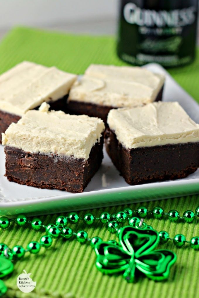 Guinness Brownies with Maple Buttercream Frosting.