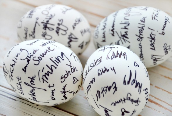 Handwriting or Autograph Easter Eggs