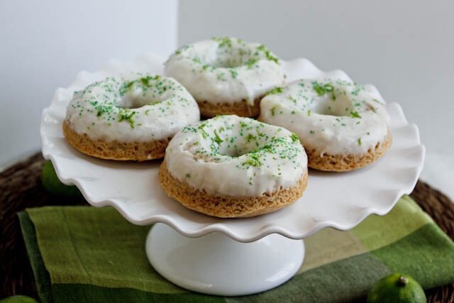 KEY LIME DOUGHNUTS WITH CREAM CHEESE FROSTING.