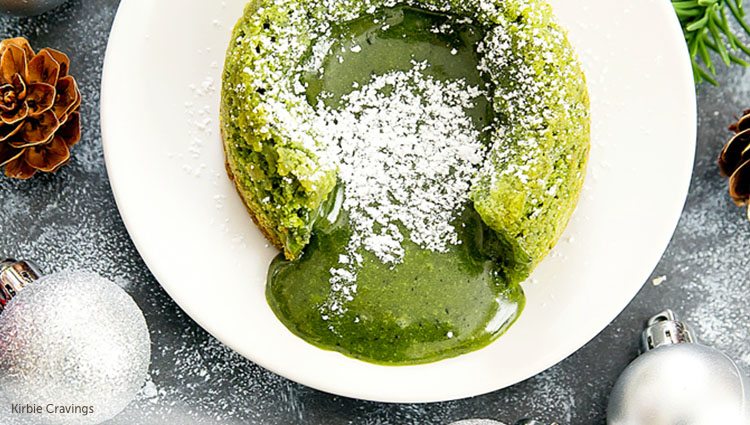 Matcha green molten lava cake.