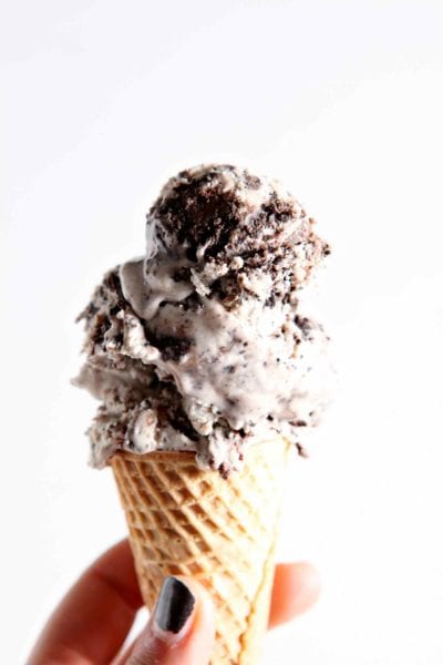 No Churn Guinness Brownie Ice Cream via The Speckled Palate