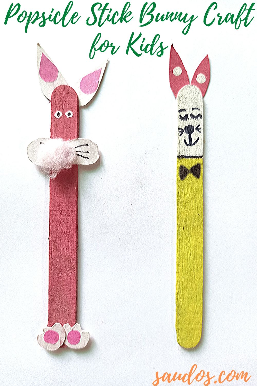 Popsicle Stick Bunny Craft for Kids