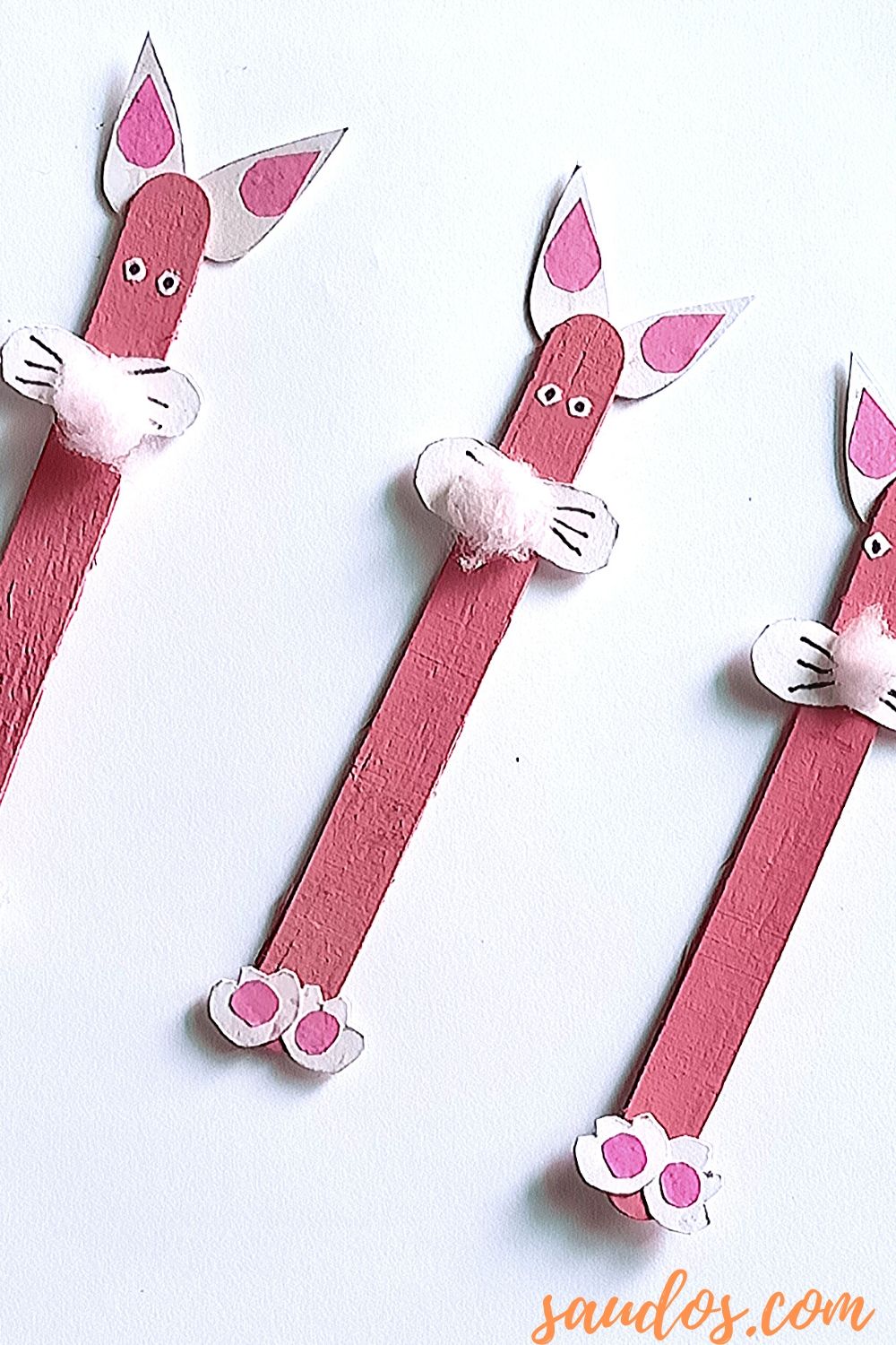 Popsicle Stick Bunny pieces in honor of the upcoming Easter holiday!