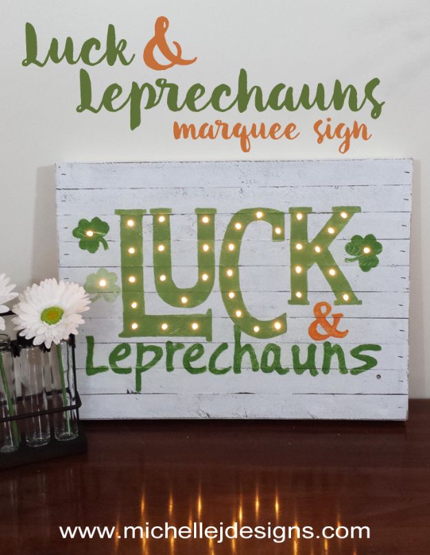 St. Patrick’s Day Luck Marquee Sign.