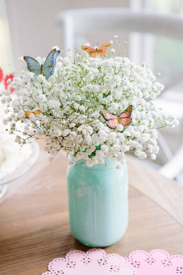 Beautiful Butterfly And Baby’s Breath Bouquet.