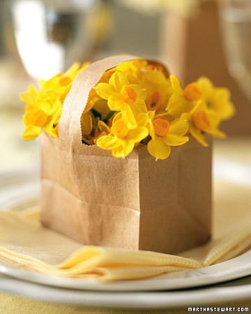 Brown Paper Bag Flower Baskets via Martha Stewart