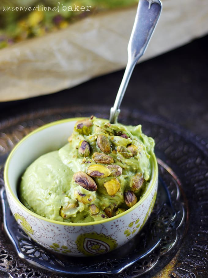 DAIRY-FREE PISTACHIO ICE CREAM BY UNCONVENTIONAL BAKER