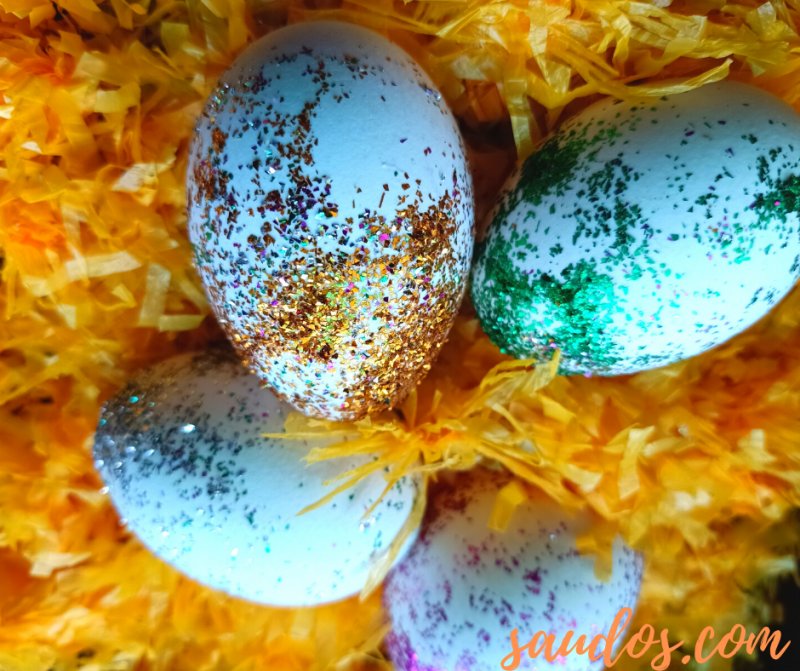 DIY Glitter Easter Eggs