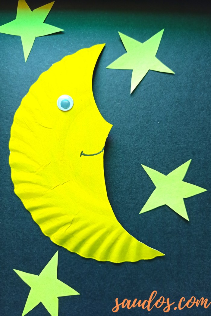 Paper Plate Moon and Stars Ramadan Craft