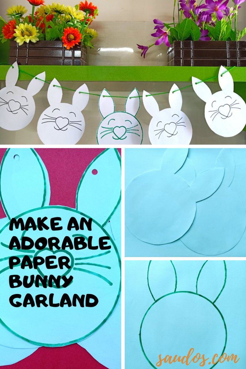 Paper bunny garland for Easter