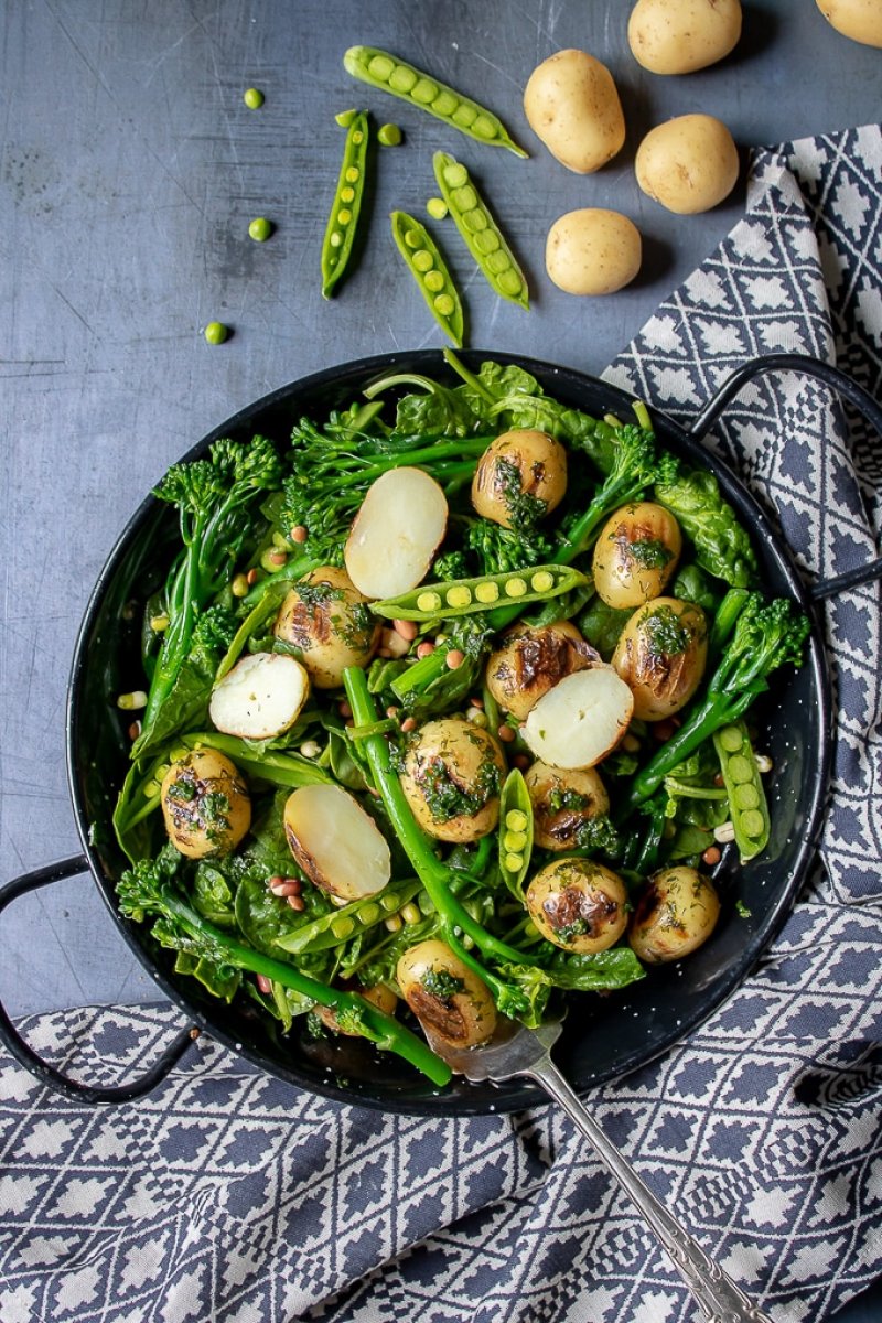 THE BEST BROCCOLI SALAD WITH POTATOES AND HERBS BY VEGGIE DESSERTS
