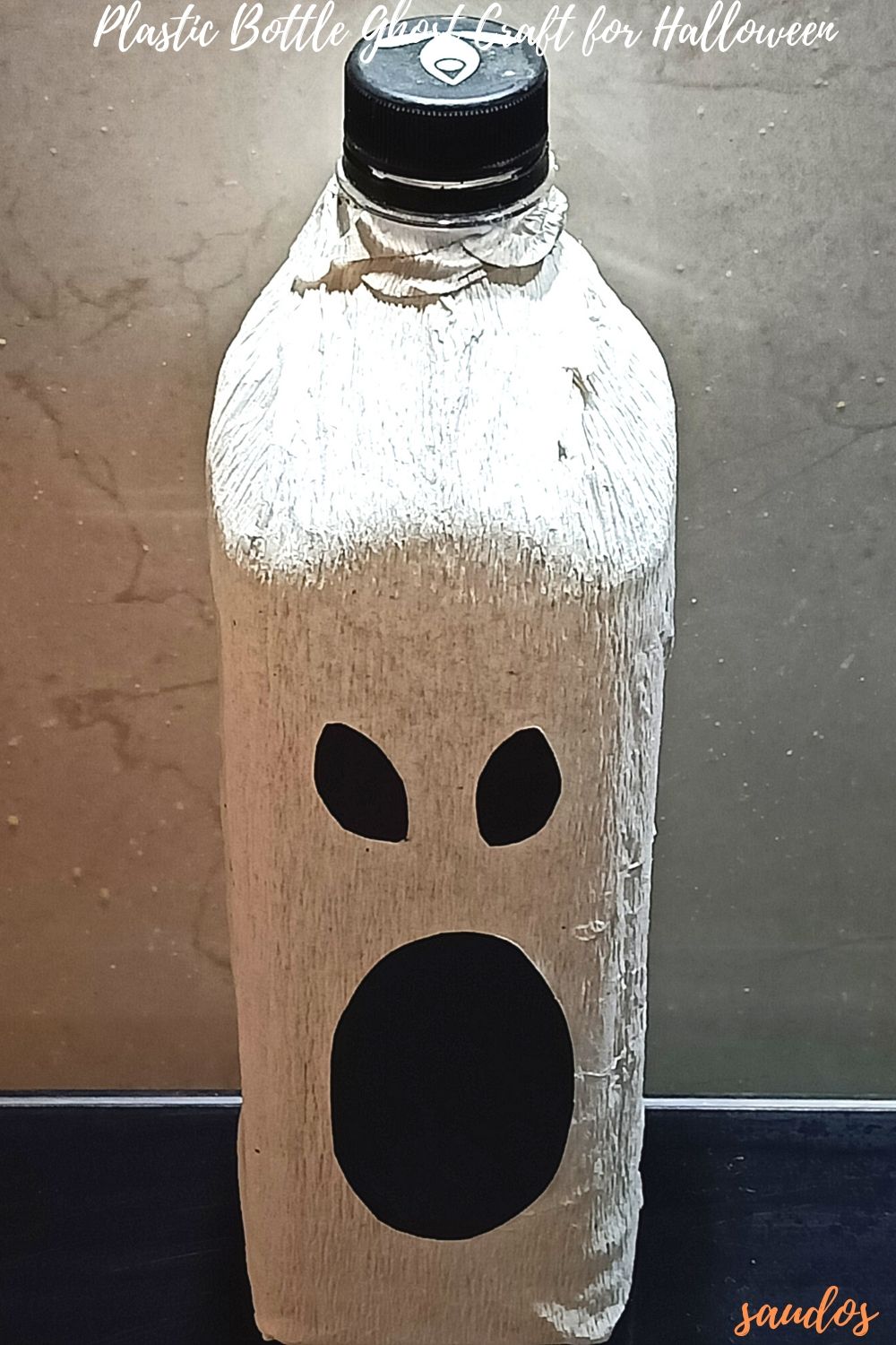 Plastic Bottle Ghost Craft for Halloween