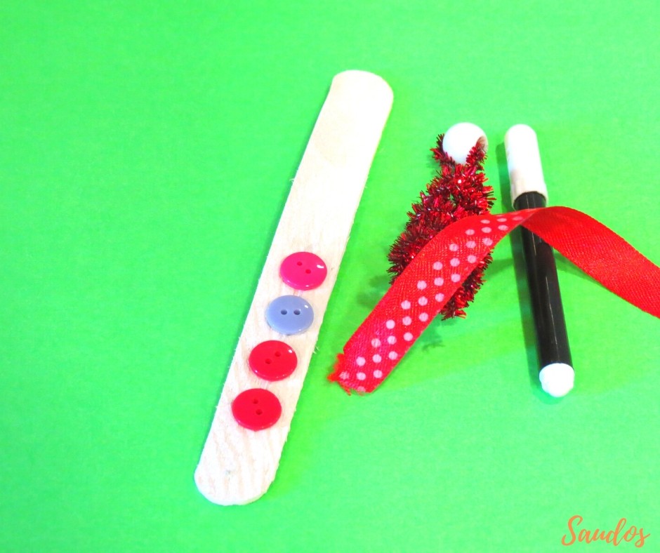 Supplies needed for Popsicle Stick Snowman Craft