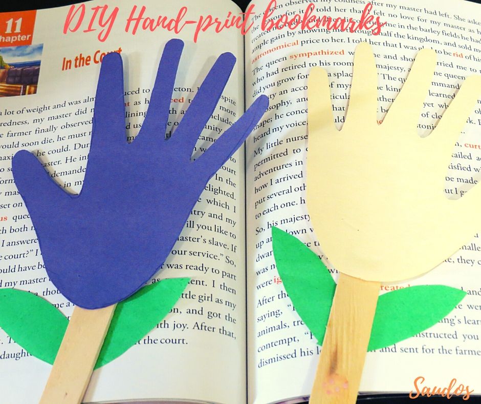 DIY Hand-print bookmarks