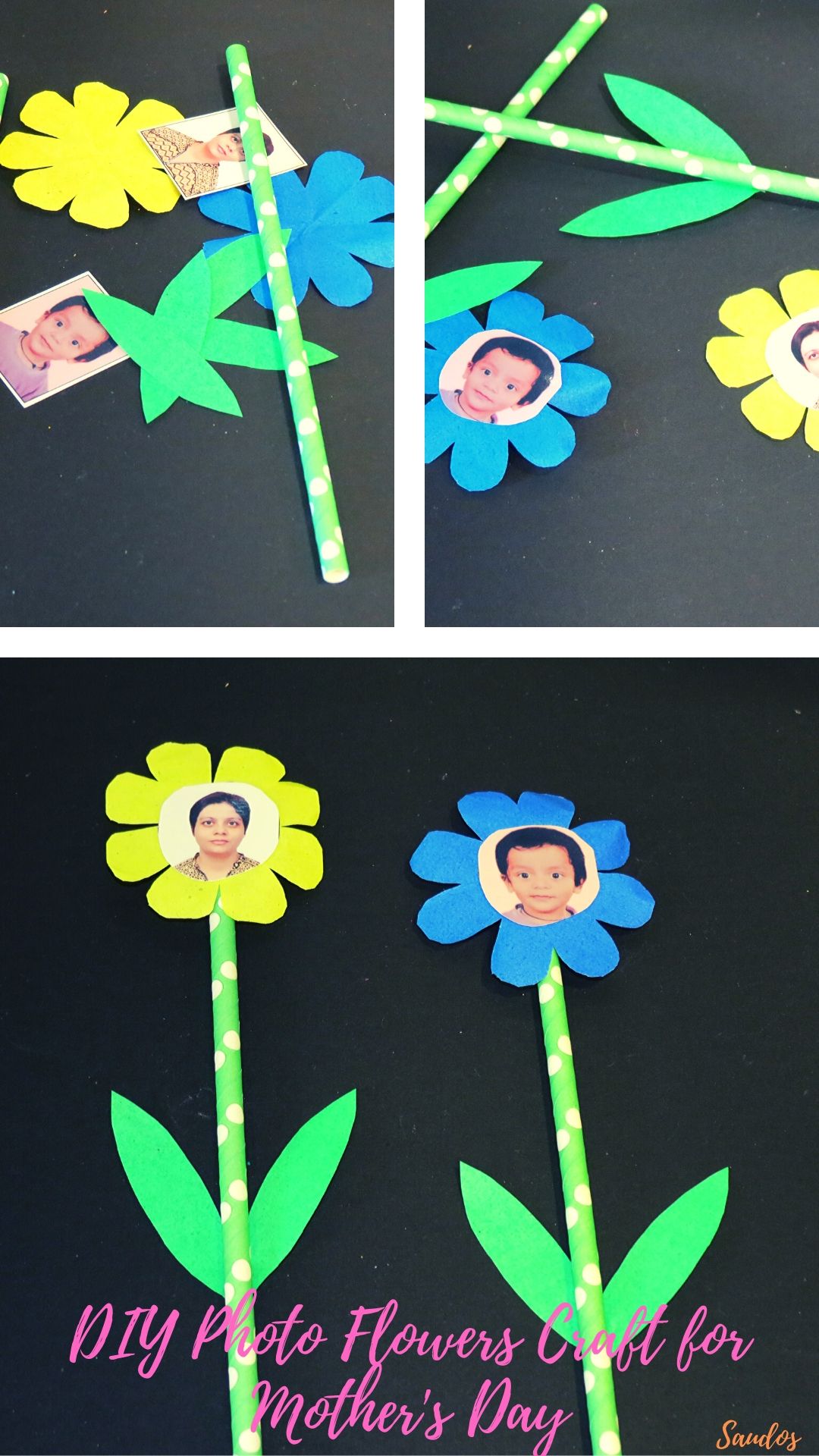 DIY Photo Flowers Craft for Mother's Day