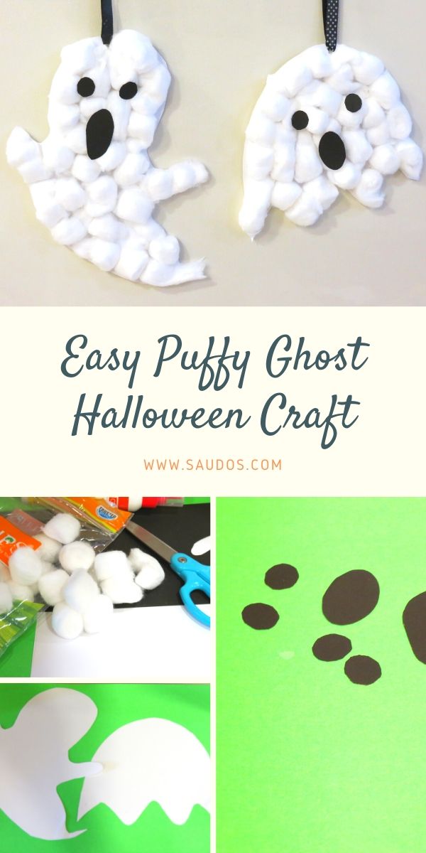 Easy Puffy Ghost Halloween Craft