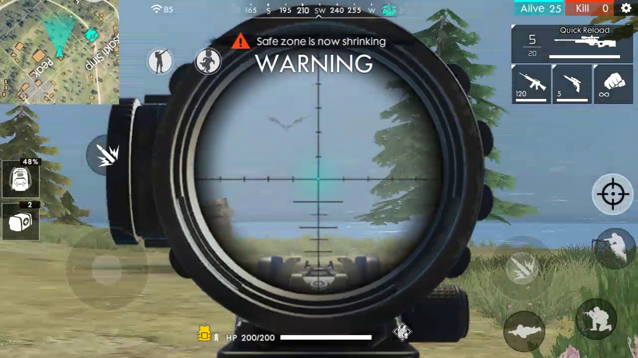 sniping with AWM in Free Fire